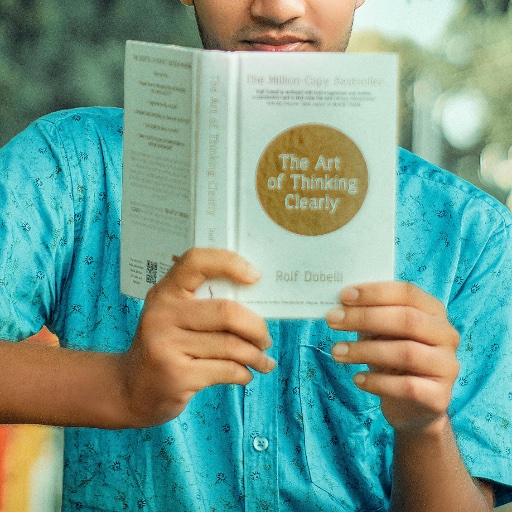 Illustration of a person finishing a book
