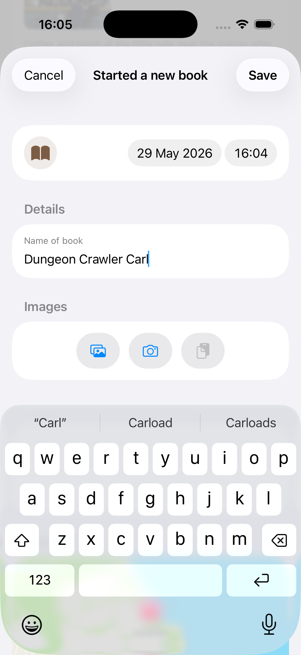 Memstone activity edit screen